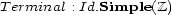 T erminal : Id.Simple(Z) 