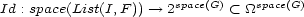 Id : space(List(I,F))-- > 2space(G) < _O_space(G) 
