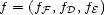 f = (f ,f ,f ) F D E 