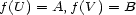 f(U ) = A,f(V ) = B 