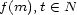 f(m), t (- N 