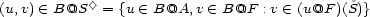 <> (u,v) (- B@S = {u (- B@A, v (- B@F : v (- (u@F )(S)} 