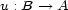 u : B --> A 