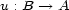 u : B --> A 