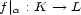 f|a : K --> L 
