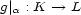 g|a : K --> L 
