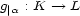 g|a : K --> L 