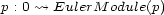 p : 0 ~> EulerM odule(p) 