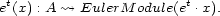  t t e (x) : A ~> EulerM odule(e .x). 