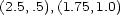 (2.5,.5),(1.75,1.0) 