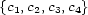 {c1,c2,c3,c4} 