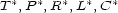 T *,P *,R*,L*,C* 