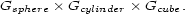 G � G �G . sphere cylinder cube 