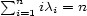  sum ni=1 ici = n 