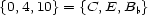 {0,4,10}= {C,E,B } b 