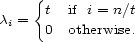  { ci = t if i = n/t 0 otherwise. 