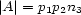 |A|= p1p2n3 
