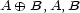 A o+ B,A, B 