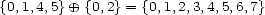 {0,1,4,5} o+ {0,2}= {0,1,2,3,4,5,6,7} 
