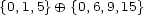 {0,1,5} o+ {0,6,9,15} 