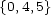 {0,4,5} 