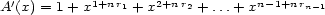  ' 1+nr 2+nr n-1+nr A (x) = 1+ x 1 + x 2 + ...+ x n-1 