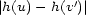 |h(u) - h(v')| 