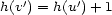  ' ' h(v ) = h(u) +1 