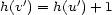 h(v') = h(u') +1 