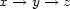 x-- > y-- > z 