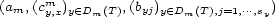 (am, (cmy,x)y (- Dm(T),(byj)y (- Dm(T ),j=1,...,sy) 