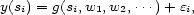 y(si) = g(si,w1,w2,...) +ei, 