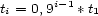 ti = 0,9i- 1 *t1 