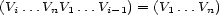 (Vi ...VnV1 ...Vi-1) = (V1...Vn) 