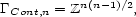 GCont,n = Zn(n-1)/2, 