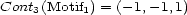 Cont3(Motif1) = (-1,- 1,1) 