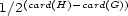 1/2(card(H)-card(G)) 