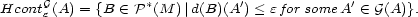 HcontGe(A) = {B (- P*(M )|d(B)(A') < efor someA'( - G(A)}. 