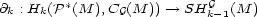  * G @k : Hk(P (M ),CG(M )) --> SH k-1(M ) 