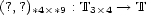 (?,?)*4�*9 : T3�4 --> T 