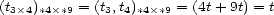 (t3�4)*4�*9 = (t3,t4)*4�*9 = (4t+ 9t) = t 