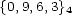 {0,9,6,3}4 