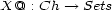 X@ : Ch --> Sets 