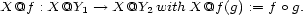 X@f : X@Y1 --> X@Y2 withX@f (g) := f o g. 