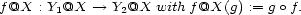 f@X : Y1@X --> Y2@X withf @X(g) := g o f. 