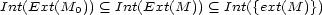 Int(Ext(M0)) (_ Int(Ext(M )) (_ Int({ext(M )}) 