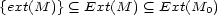 {ext(M )}( _ Ext(M ) (_ Ext(M0) 