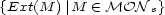 {Ext(M )|M (- MON } s 