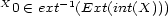 X -1 0 (- ext (Ext(int(X))) 