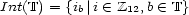 Int(T) = {ib|i (- Z12,b (- T} 